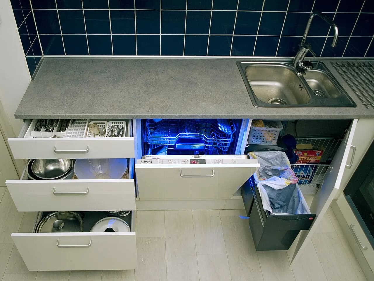 سطل زباله کشویی داخل کابینت