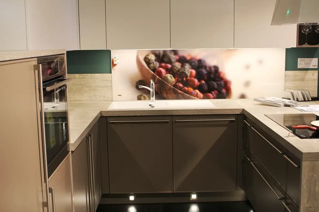 کابینت آشپزخانه طوسی و سفید